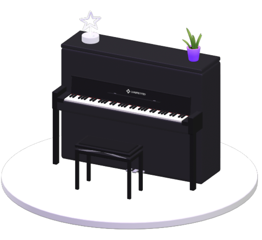 augmented upright piano